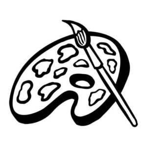 Pinsel und Farbpalette